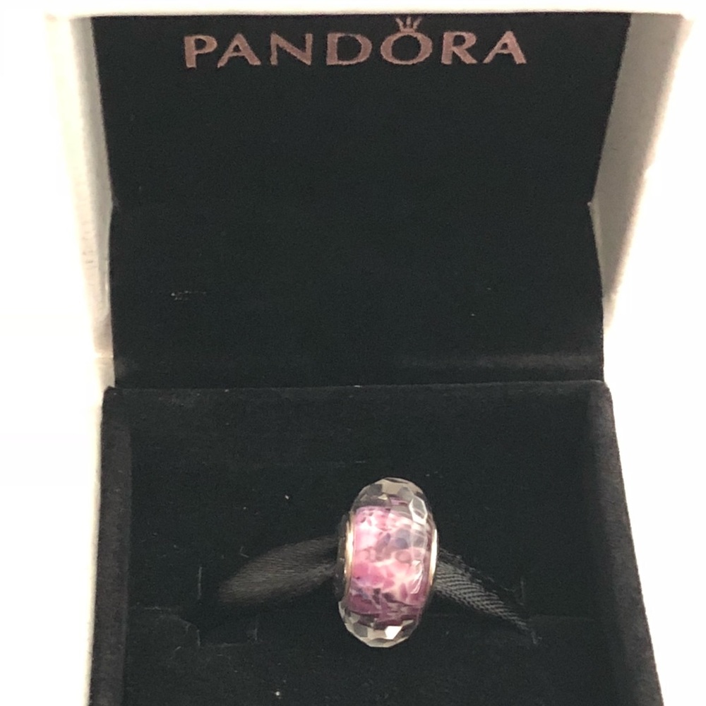 Faceted sea glass pandora charm